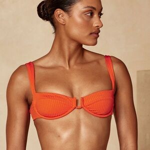 NWT Monday Swimwear Orange Bikini Top